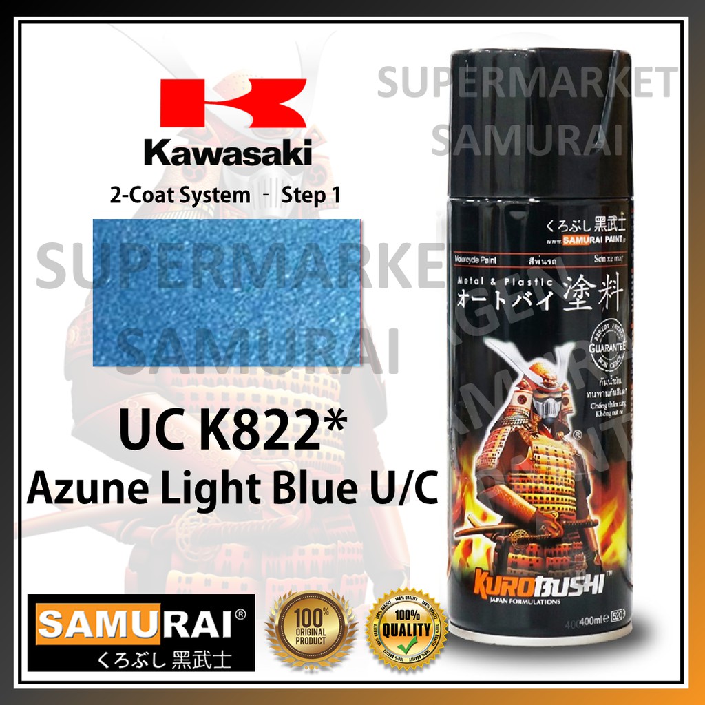 Samurai Paint UC K822* Warna Azune Light Blue U/C 2-Coat System Cat Pilox KAWASAKI