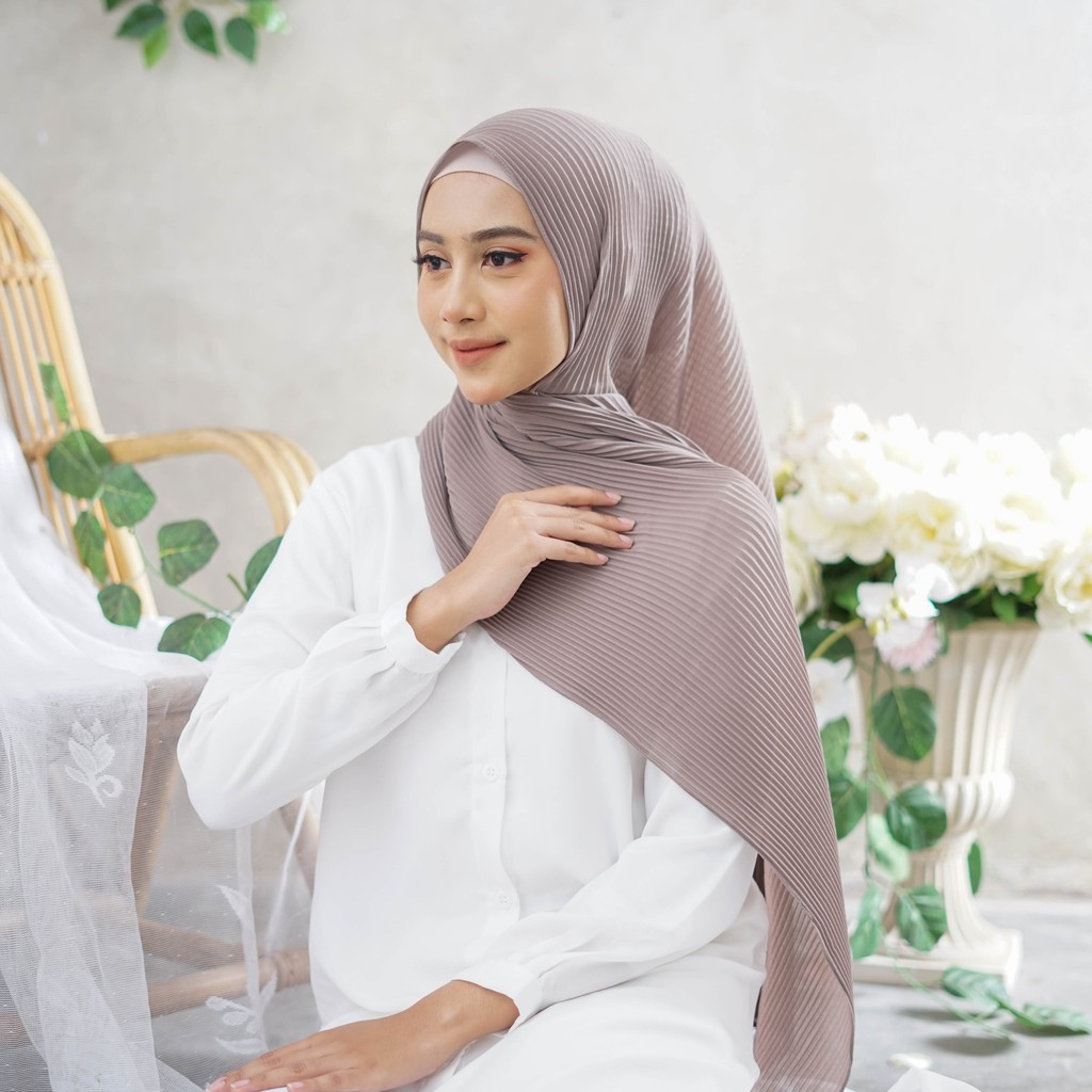 Alny Hijab - Pashmina Plisket Full Diamond Crepe/ Pasmina lidi full pleated phasmina shawl