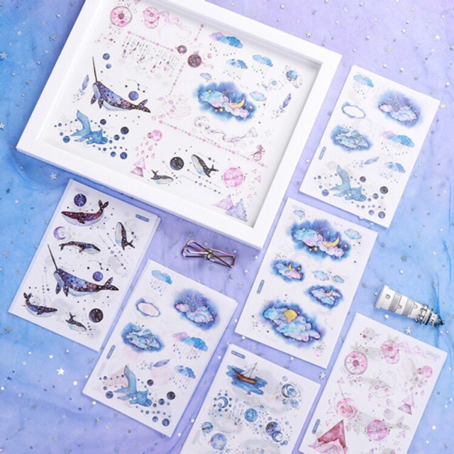 

Sticker magical ocean creatures painting Stiker lukisan laut untuk dekorasi journal planner