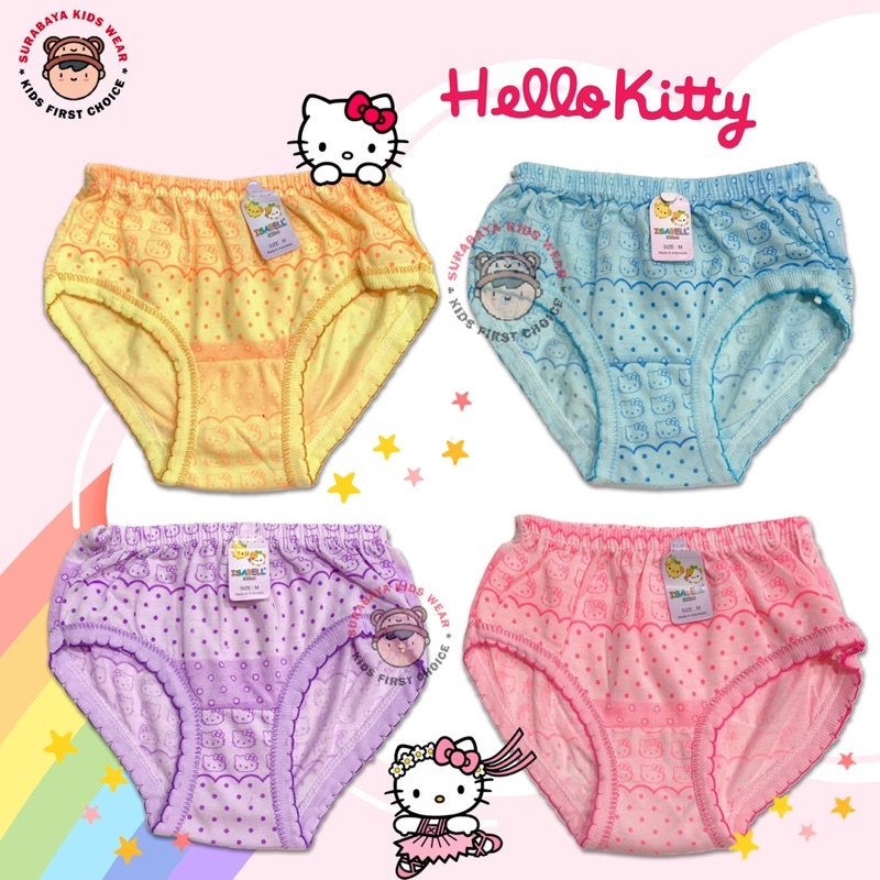 Celana Dalam Anak Perempuan Segitiga Motif Hello Kitty Polkadot Warna