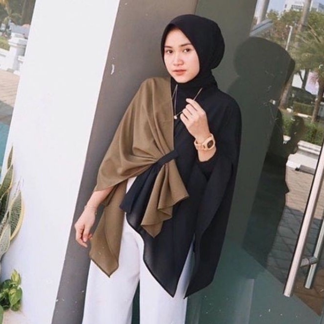 [ COD ] Ami Outer Cardigan Two Tone Sisy Cardi Muslim Termurah