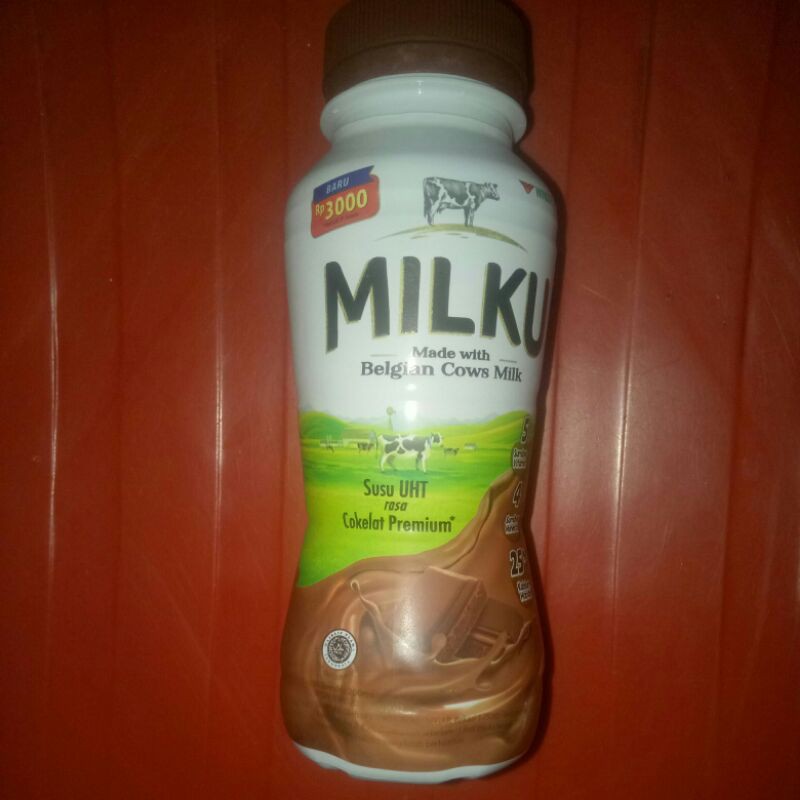 

Susu Milku Susu UHT rasa Cokelat Premium Made With Belgian Cows Milk
