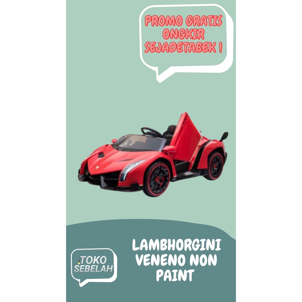 Mainan Anak Mobil Aki Yukita Lamborghini Veneno Non Paint