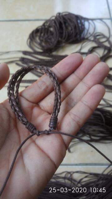 1 Lusin Gelang Kulit Kepang Rajut Rangkap 3 Berkualitas