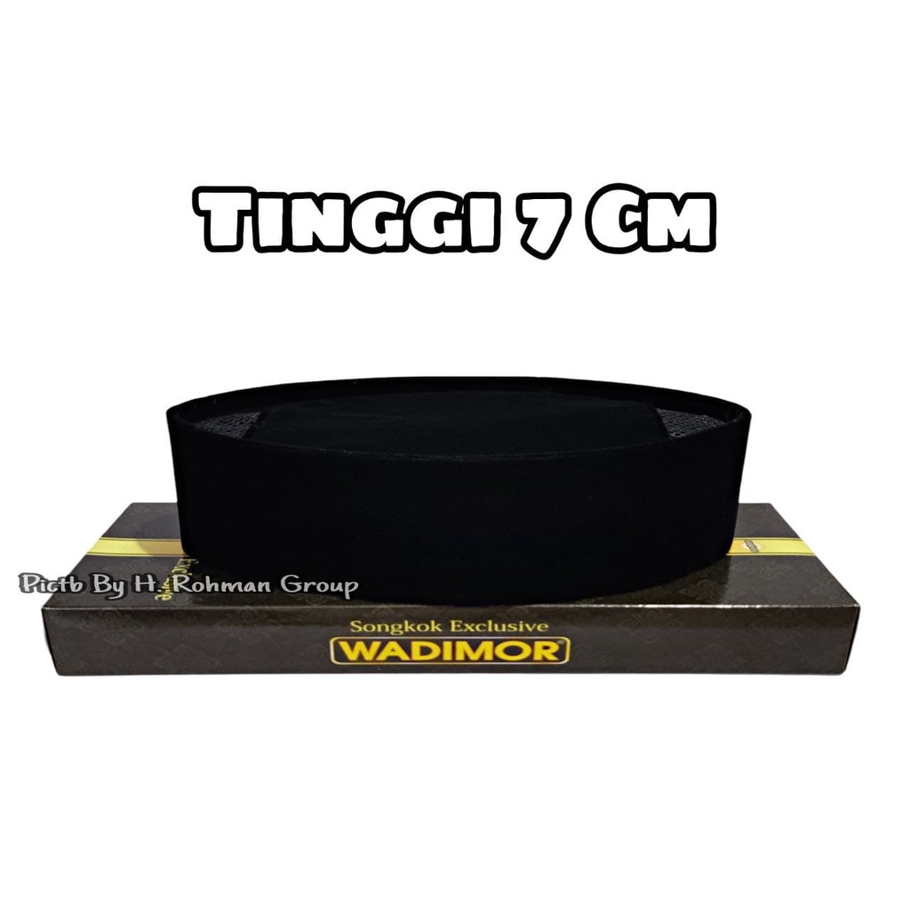 Kopeah Hitam Polos Wadimor Tinggi  8 Cm 9Cm 10Cm Songkok Wadimor Ori Wadimor Ac Wadimor 7 Cm Size Anak &amp; Dewasa Fashion Muslim Set Perlengkapan Sholat Peci Wadimor Kopeah Wadimor