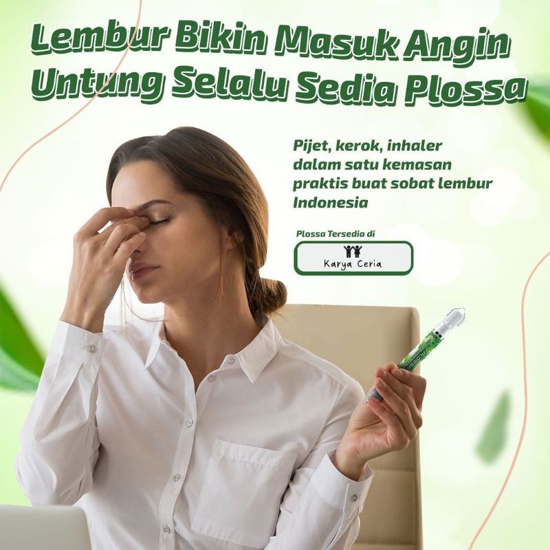 Plossa Hijau Eucalyptus Press And Shoothe Aromatics Minyak Kayu Putih Essential Oil Pijat Kerokan Inhaler