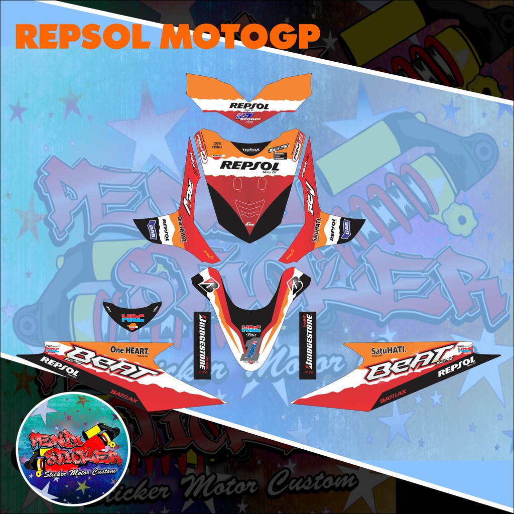 DECAL STICKER HONDA BEAT KARBU REPSOL MOTO GP