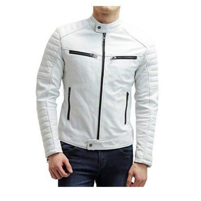 JAKET KULIT ASLI DOMBA SUPER PREMIUM WARNA PUTIH | JAKET KULIT PRIA | JAKET KULIT GARUT TERBARU