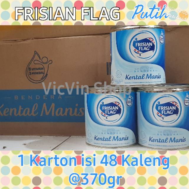 Frisian Flag Susu Kental Manis Putih Kaleng 370gr , 1 karton/ dus