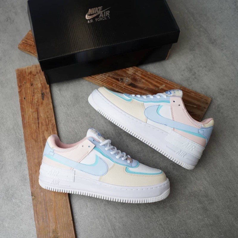 nike air force 1 shadow trainers ghost glacier blue fossil rose