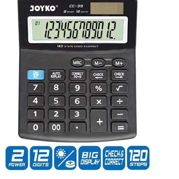 

Cuci Gudang~! Calculator / Kalkulator Joyko CC-39 / 12 Digits / Check Correct .,..,.,,,,.,