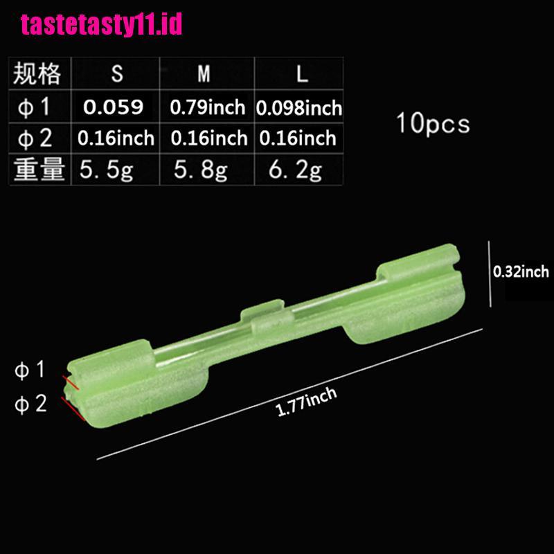 【TTID】10 Pcs Night Fishing Rod Tip Light Holder Clip Fishing Rod Fluorescent St