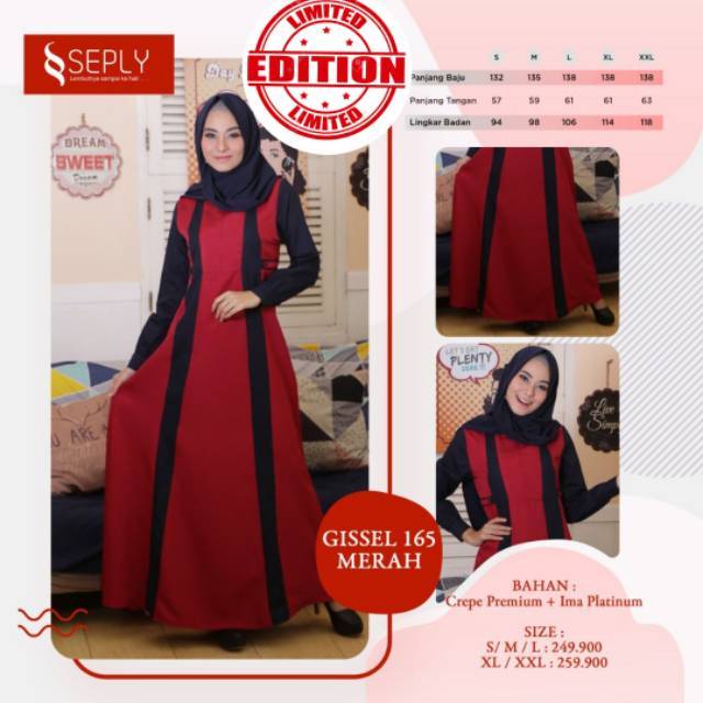 GAMIS 165 MERAH II GISSEL  SEPLY