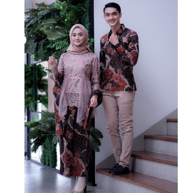 Annisa Kebaya Couple Wisuda Modern Setelan Kebaya Brokat Batik Tunangan Lamaran Kondangan Terbaru Havis Collection