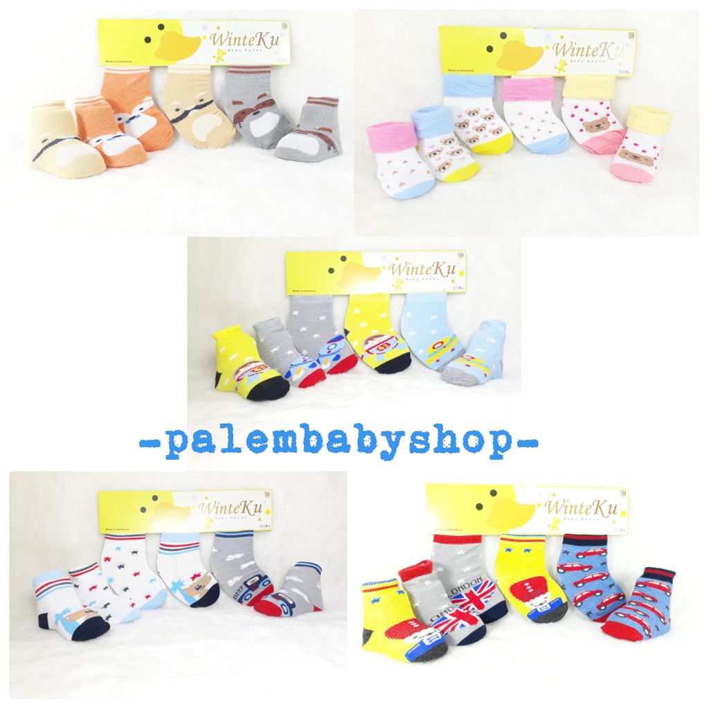 WinteKu biasa Baby Socks Kaos Kaki Bayi Isi 3pcs Termurah cowo dan cewe