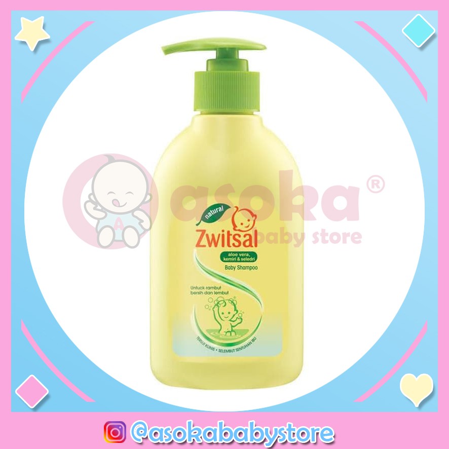 Zwitsal Natural Baby Shampoo Aloe Vera Kemiri Seledri Pump 300 ml ASOKA
