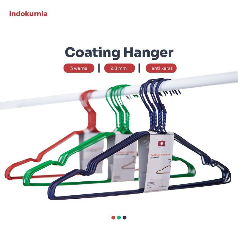 [DEASTORE] GANTUNGAN BAJU DEWASA - HANGER KAWAT WARNA STAINLESS STEEL 10 PCS KUAT TAHAN LAMA