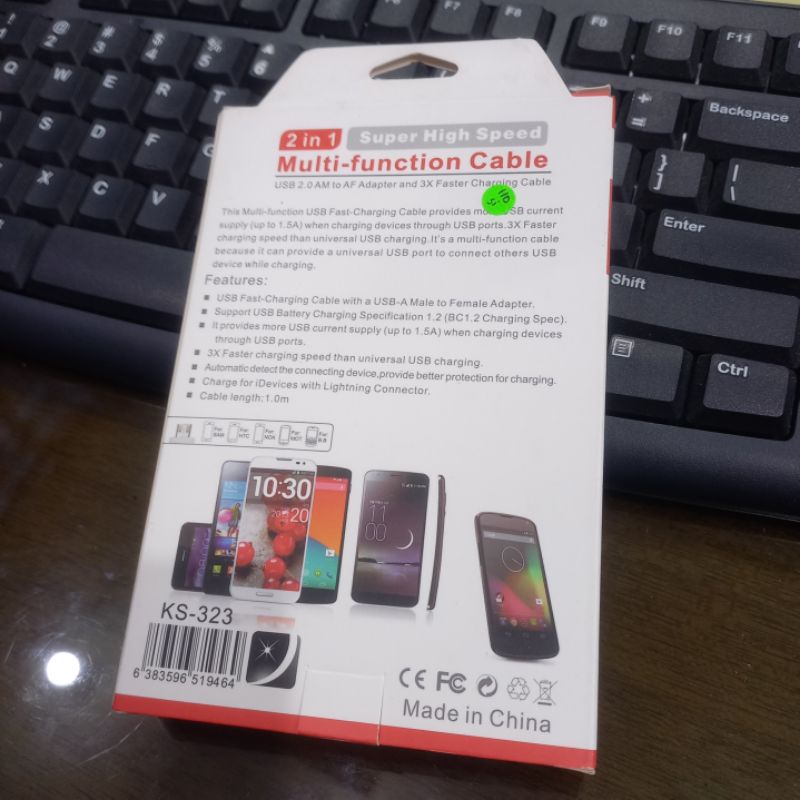 kabel usb micro 2 in 1 super high speed v 2,0 usb AM AF