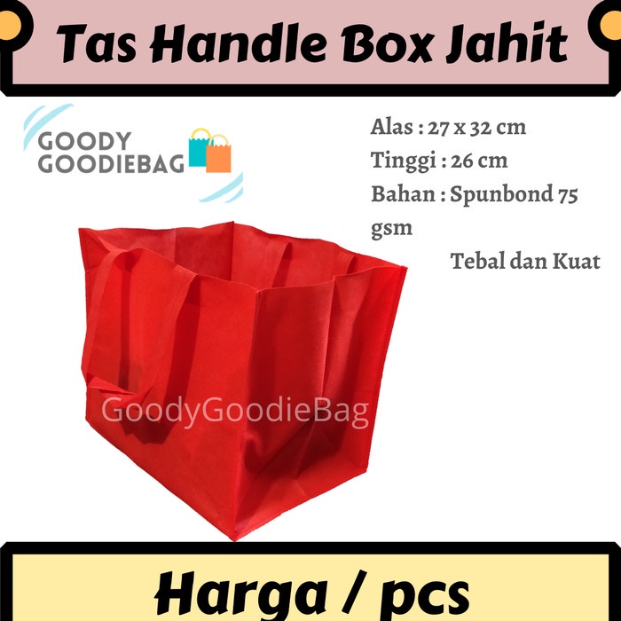 

PROMO Tas Spunbond Besek / Handlebox Jahit 27 x 32 cm - Merah