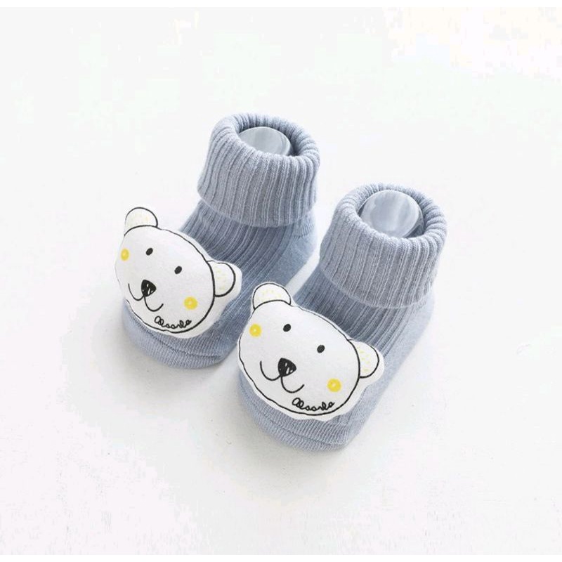 Kaos kaki bayi boneka 3D tebal model lipat - baby socks fashion import - kaos kaki baby panjang
