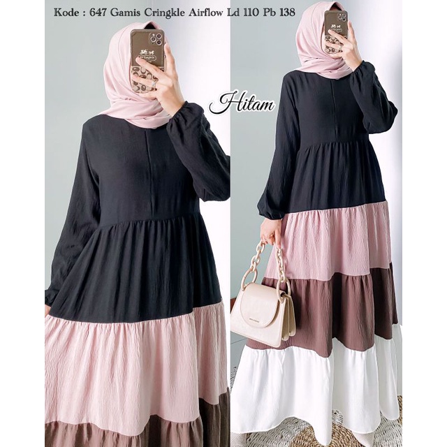 Gamis Crinkle Airflow Ribyka 647