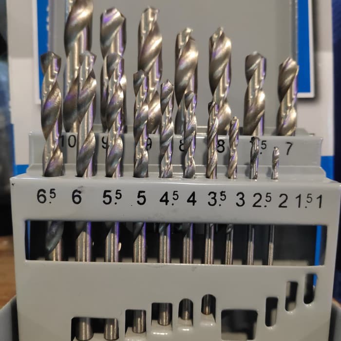 Mata Bor Set Besi dan Kayu HSS 19 Pcs Drill Bits Fujiyama