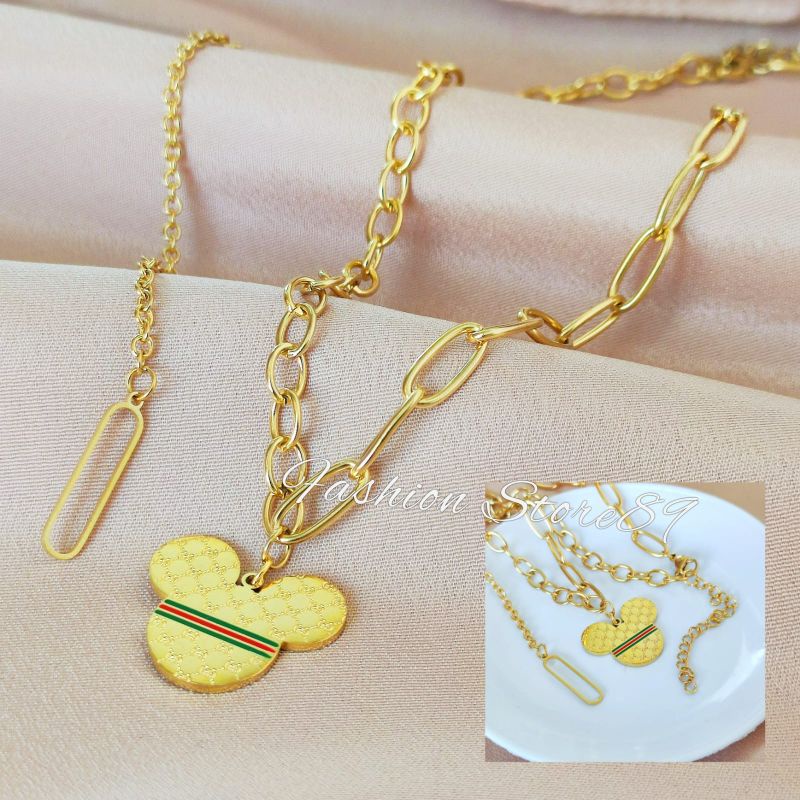 Kalung Fashion Titanium Impor Antikarat wanita Premium Quality