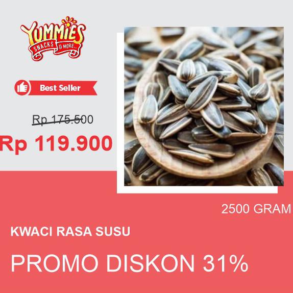 

Kwaci Kuaci Bunga Matahari Jumbo Rasa Asin Original 2,5Kg - Susu