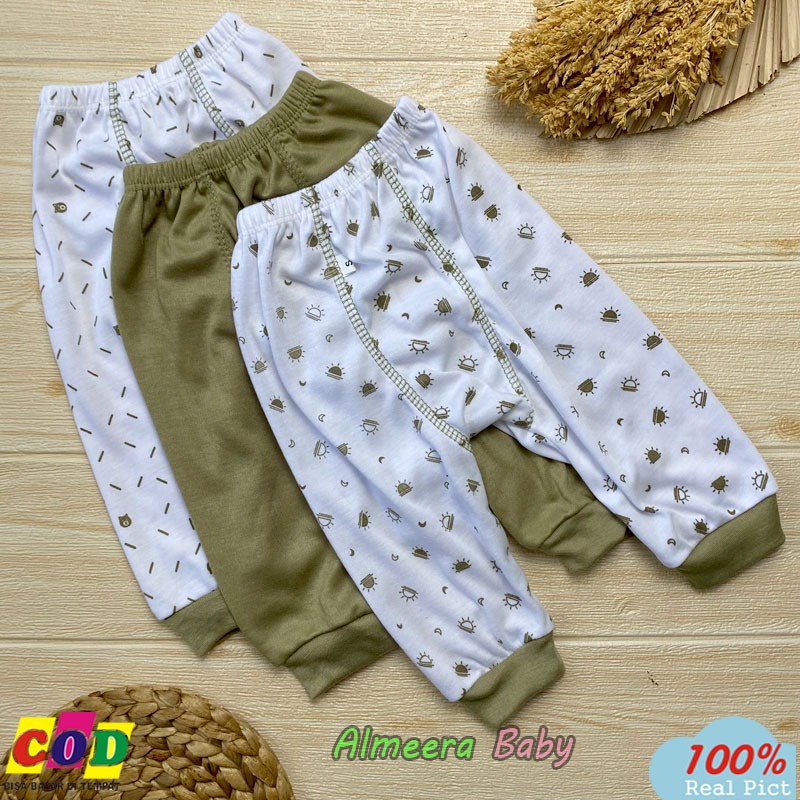 Isi 3 PCS Celana Bayi Baru Lahir Celana Panjang Pempers Celana Diapers Usia 0-3 Bulan Almeera Baby and Kids