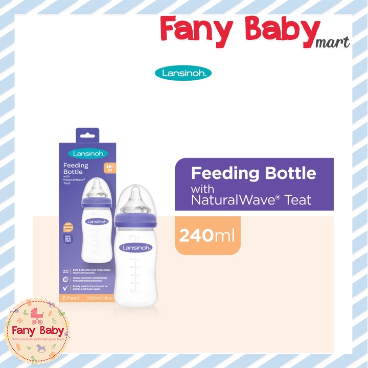 LANSINOH FEEDING BOTTLE WITH NATURAL WAVE TEAT GB 1 PCS