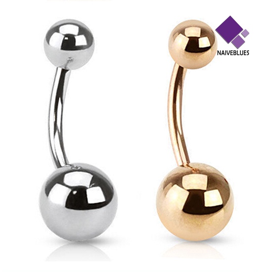 Cincin Tindik Tubuh Bentuk Bola Barbell Bahan Stainless Steel