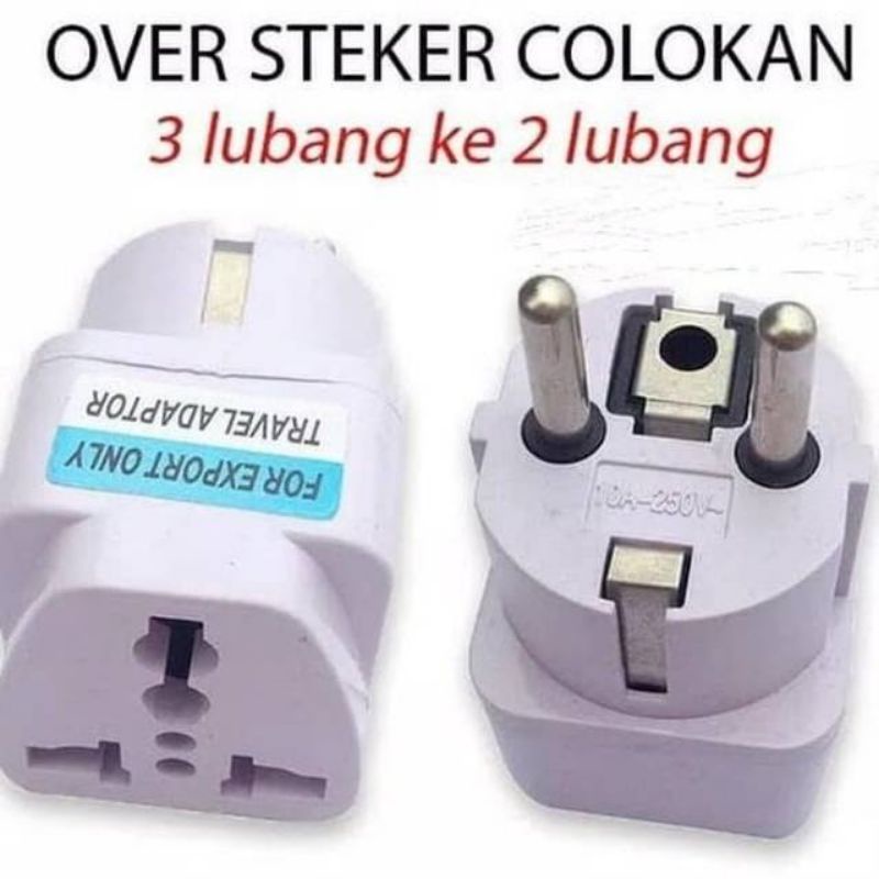 MJ88 ADAPTOR TRAVEL CHARGER / SAMBUNGAN BATOK CHARGER KAKI 3 KE 2 SUPER MURAH