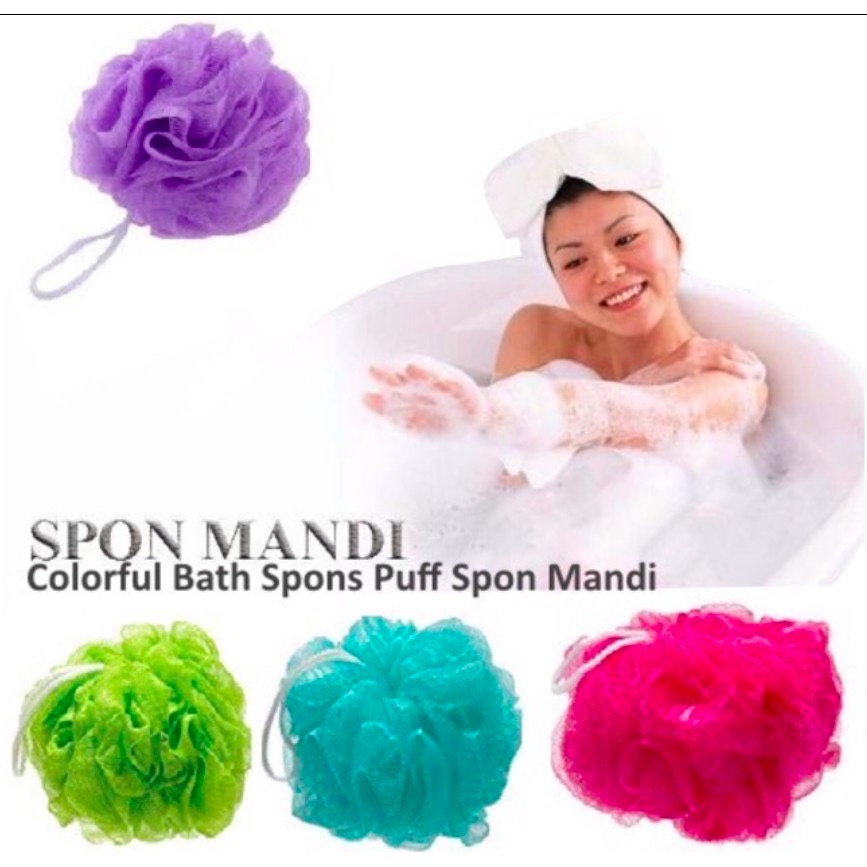 SPONS MANDI JARING / SHOWER NET / JARING Mandi WARNA / BATH PUFF - MKM