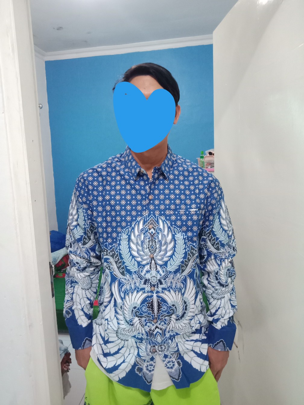 M231 Kemeja Pria Batik Panjang Biru 1742