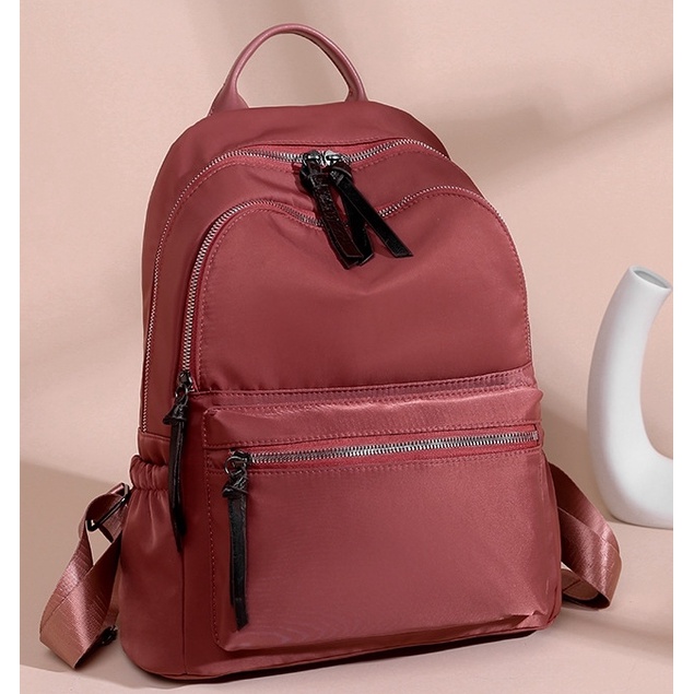 TAS RANSEL WANITA KOREA ANTI AIR MERAH KASIMA TA491M2 BACKPACK CEWEK GENDONG PUNGGUNG SEKOLAH KULIAH KERJA BESAR SIMPLE REMAJA KEKINIAN BATAM