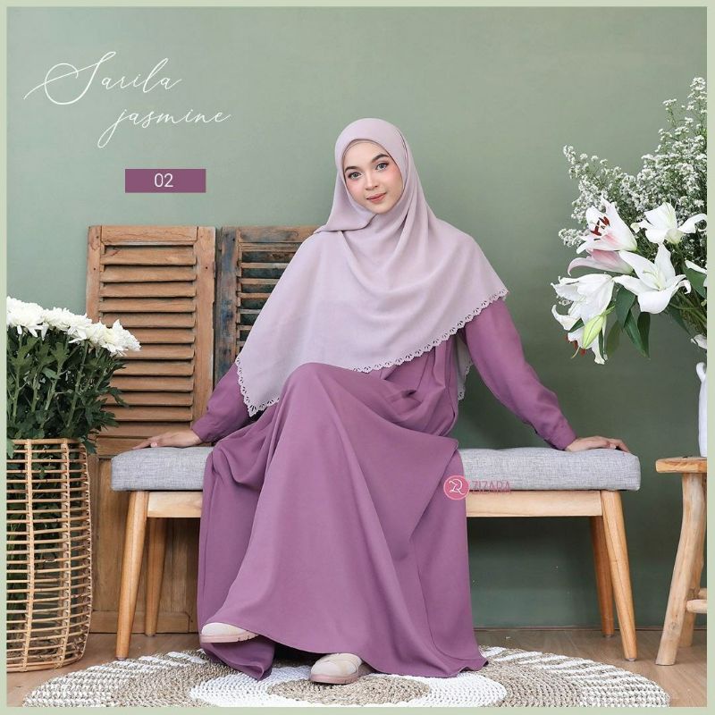 ZIZARA SARILA JASMINE DRESS GAMIS ONLY BAHAN JAPAN SILK Polos Busui Friendly