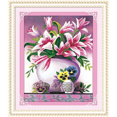 Paket Diamond Painting DOME 170071 Pink Lily Bunga Flower