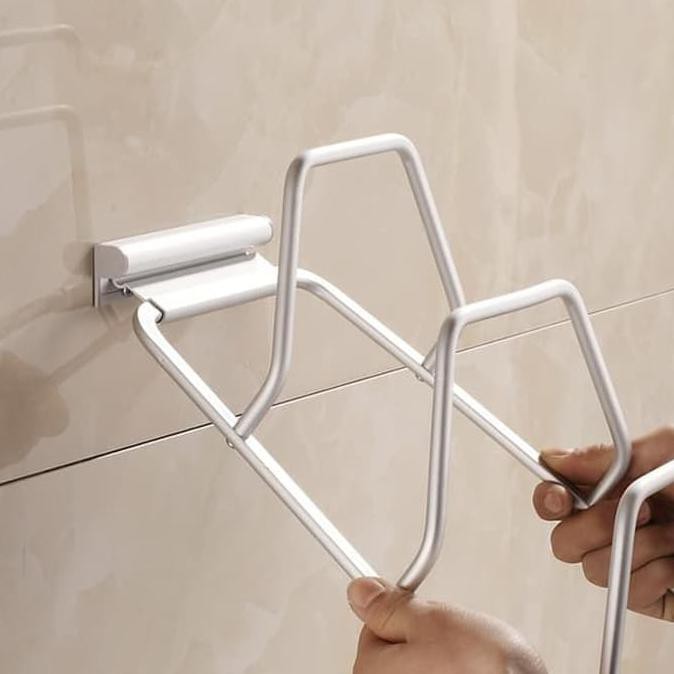 Bestseller Rak Dapur Tutup Panci Alumunium Tempel Rak Dinding Aluminium