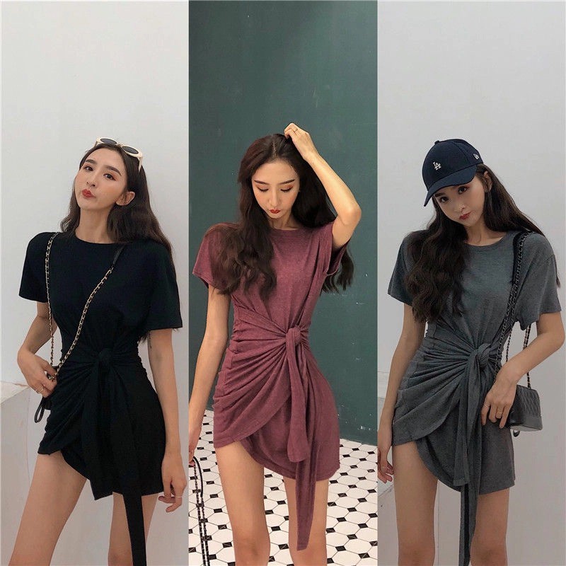 Jual Korean Wrap Mini Dress Wanita Lengan Pendek 1140 Xs Xl Indonesia