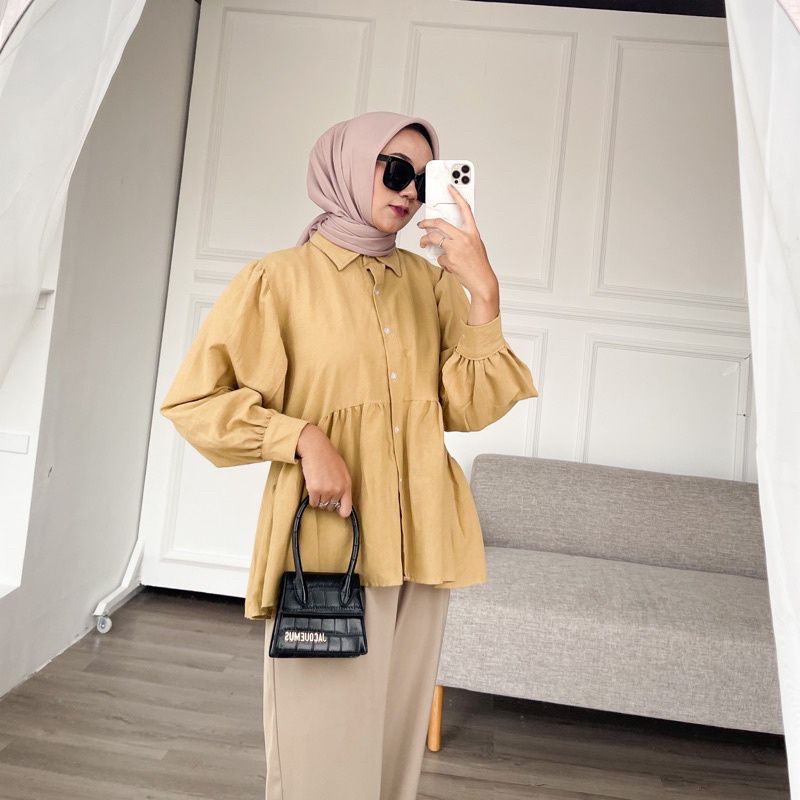 Beyza Blouse Linen PREMIUM LD ±105cm //JF525