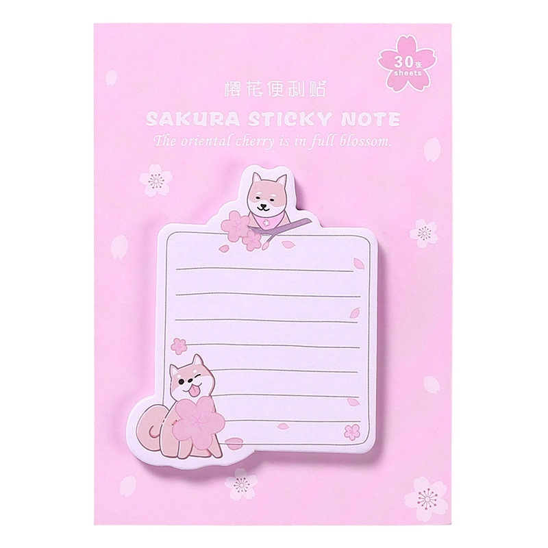 30 Lembar / Set Sticky Note Korea Gambar Kartun Kucing / Burung Lucu