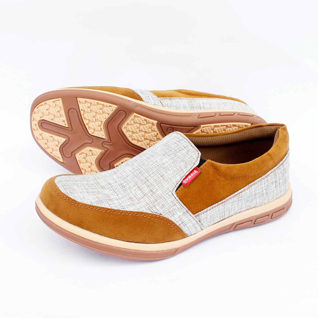 Sepatu Casual Pria - Sepatu Fashion - Sepatu Bundling KG 001-TP 02 TAN ABU