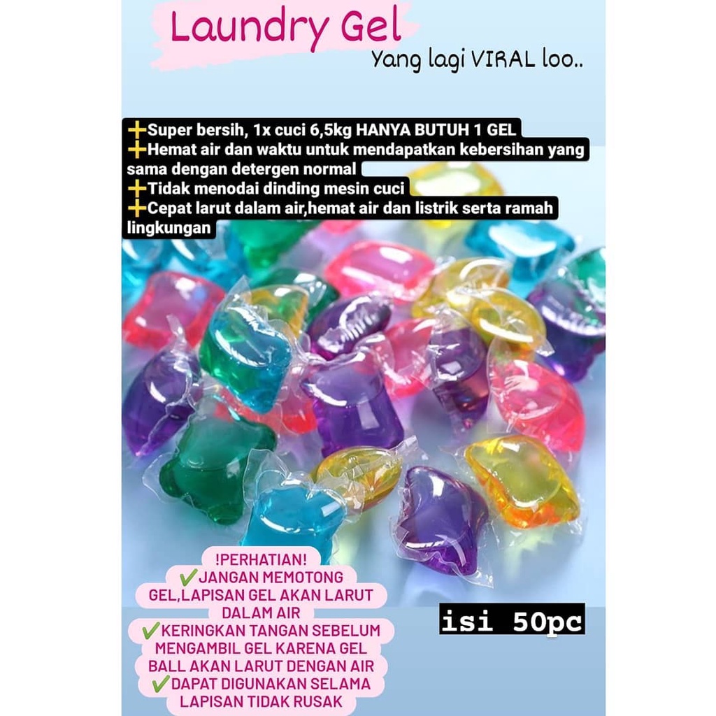 (COD) isi 50 pcs //termurah laundry gel