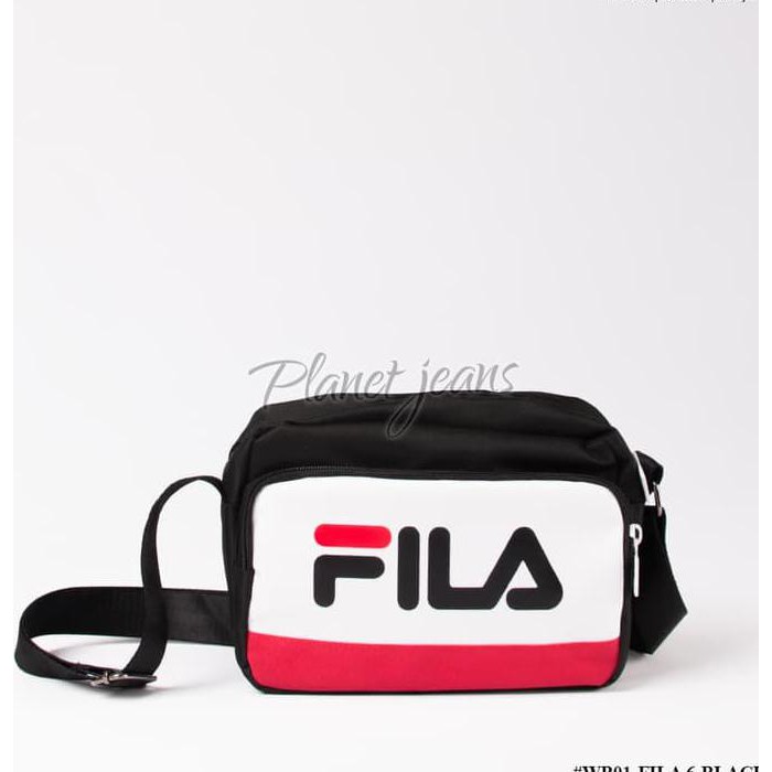 Fila Shoulder Bag pria wanita bum waist bag tas selempang kecil Hitam