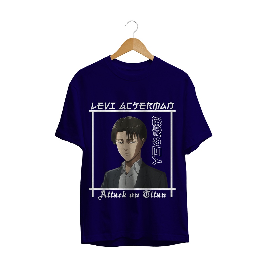 KAOS DISTRO SERIES ANIME LEVI UNIFORM SNK / T-SHIRT LOGO LEVI ACKERMAN AOT