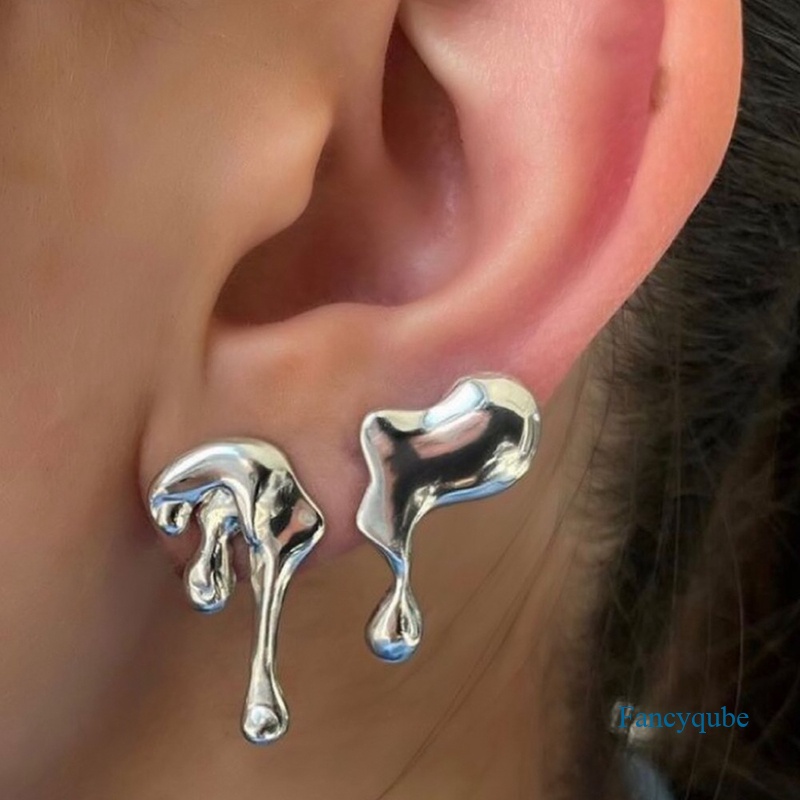 Anting Bentuk Water Drop Bahan Alloy Untuk Wanita