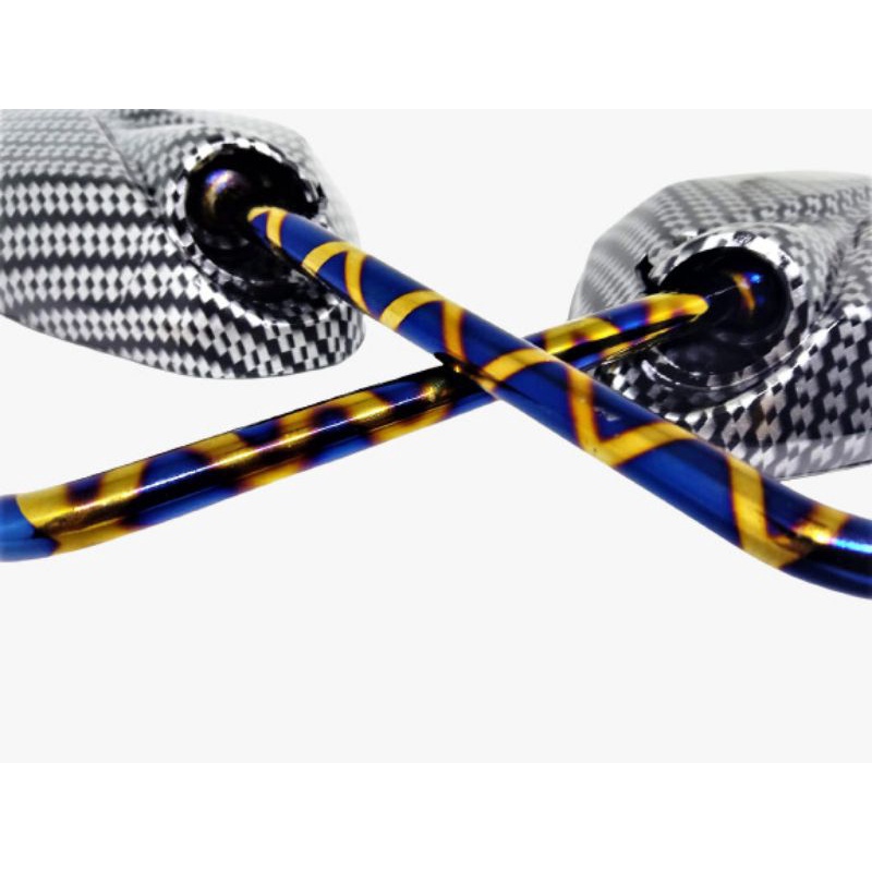 spion Jupiter carbon Twotone blue X karbon spion Yamaha Jupiter Mio MX Vixion dll spion motor variasi