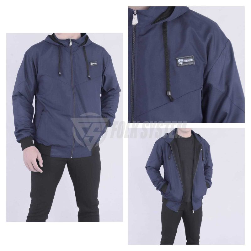 Jaket parasut pria windrunner folksystem