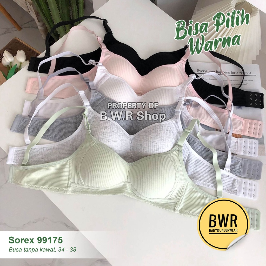 Bh Sorex 99175 99193  Salur Bra Sorex Busa Sedang Tanpa Kawat Kait 3 Terlaris | Bra Sorex 99175 99193 Busa | Bwr