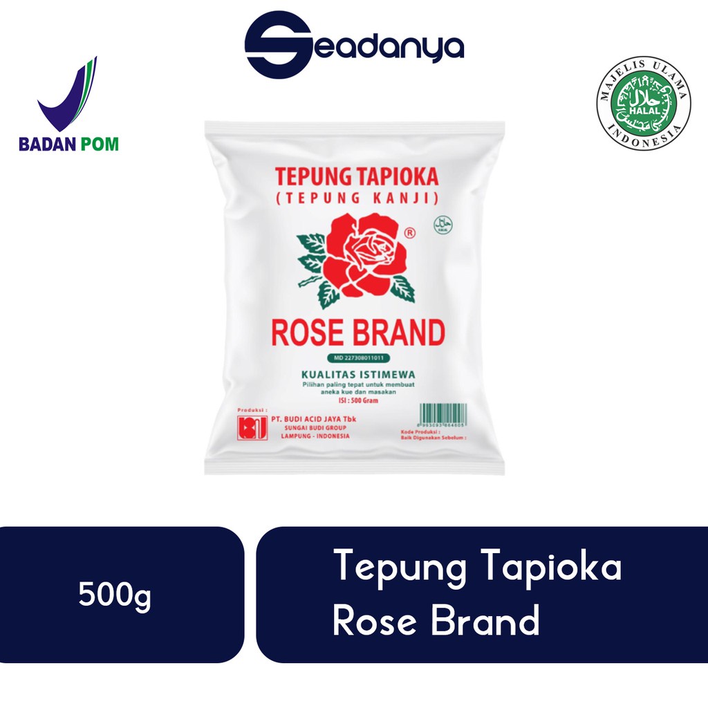 

Tepung Tapioka Rose Brand 500gr - Rosebrand Tepung Kanji - Halal MUI & BPOM